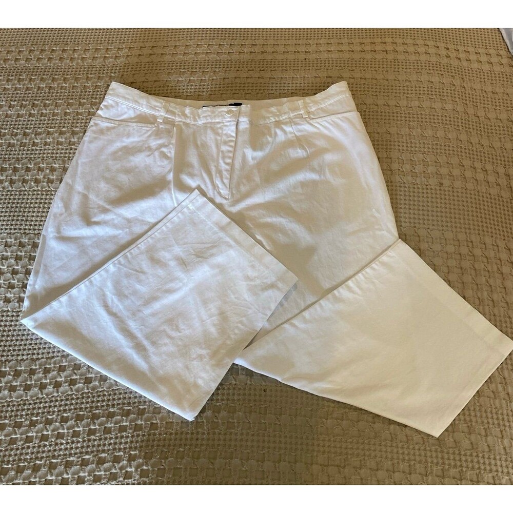 Briggs NY White Capri Pants 20W Stretch Cotton Pull On Summer‎